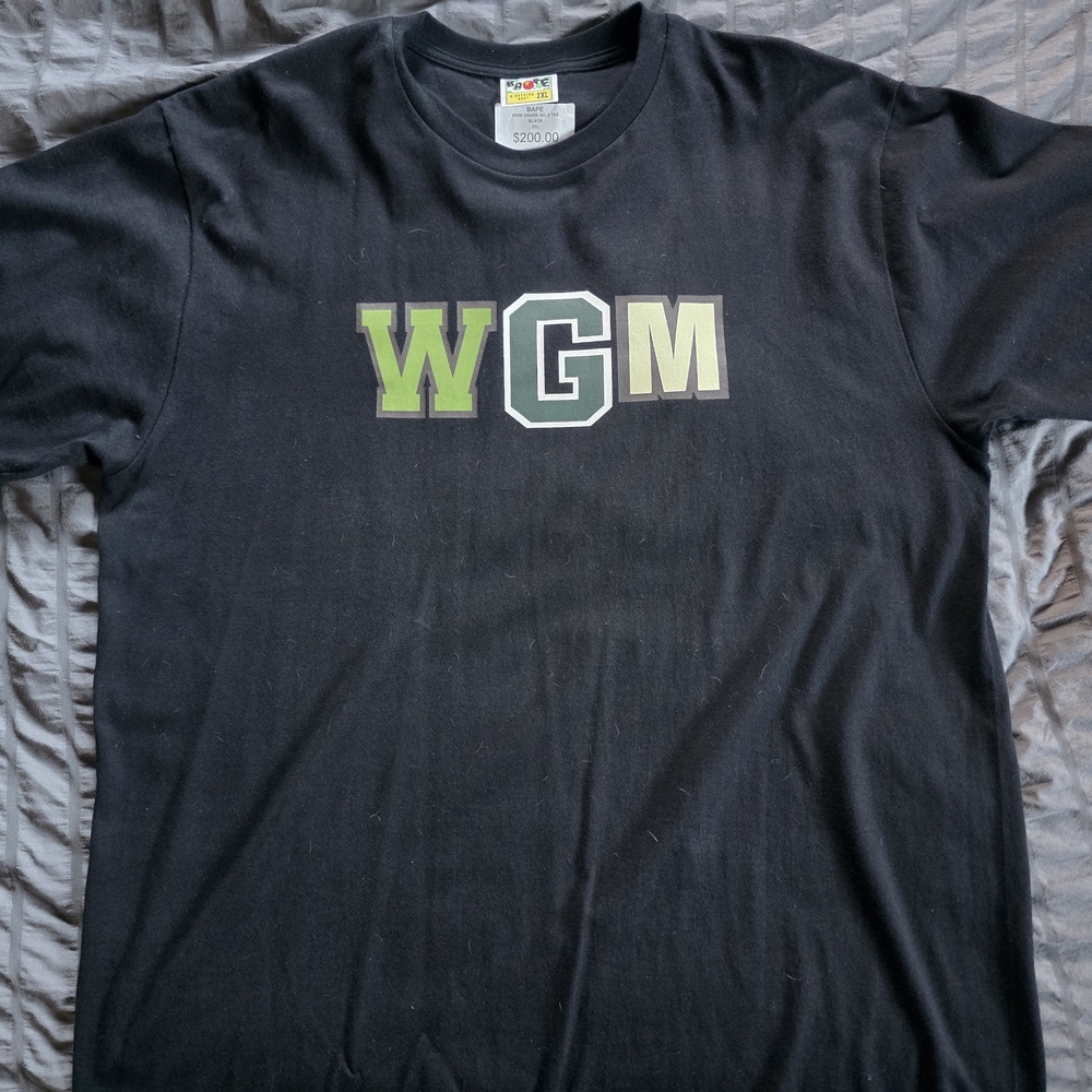 Bape Black Tee with WGM Graphic